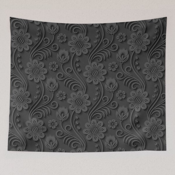 Item preview, 3D Black Floral Elegant Ornament designed and sold by Ross-Sergey.