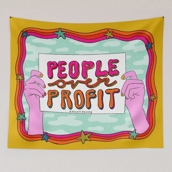 Item preview, People Over Profit designed and sold by doodlebymeg.