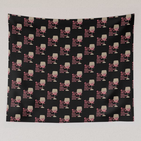 Item preview, Wine makes everything better in red black quote designed and sold by Manoroma.