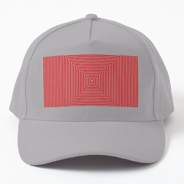 Nested concentric red squares Baseball Cap