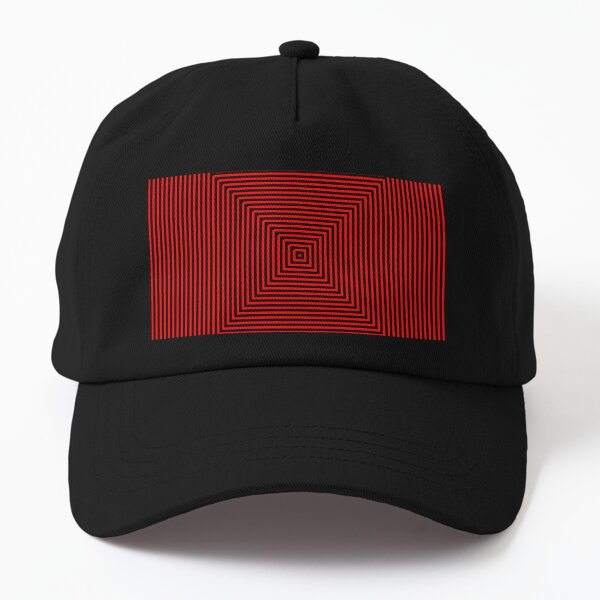 Nested concentric red squares Dad Hat