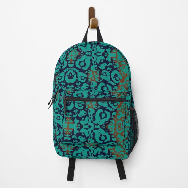Artikelvorschau, Animal Print Damast Teal Blue Burnt Orange entworfen und verkauft von jocelynsart.