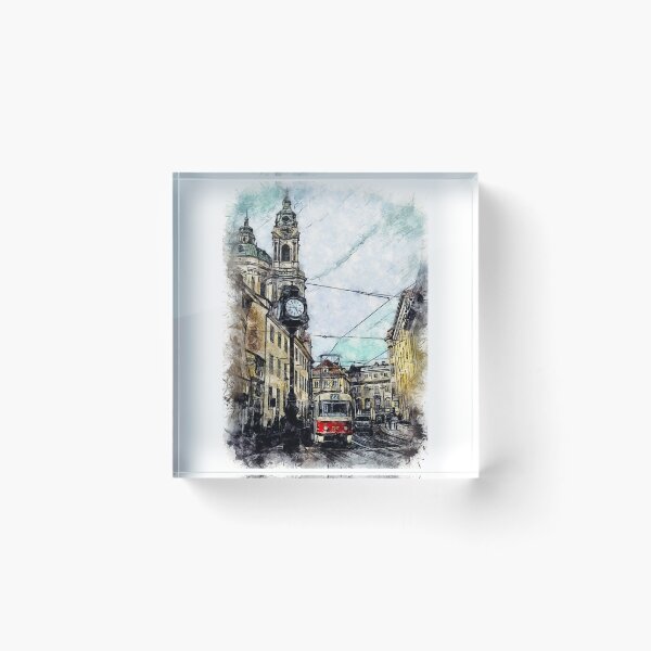 Item preview, Prague City Streets Travel Poster Series watercolor ink edition 05 designed and sold by Naumovski.