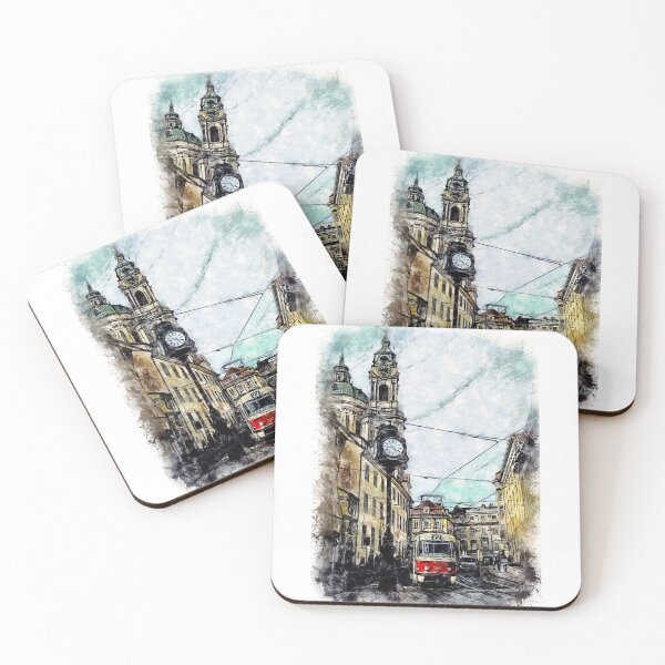 Item preview, Prague City Streets Travel Poster Series watercolor ink edition 05 designed and sold by Naumovski.