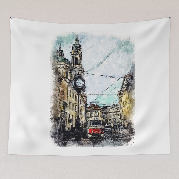 Item preview, Prague City Streets Travel Poster Series watercolor ink edition 05 designed and sold by Naumovski.