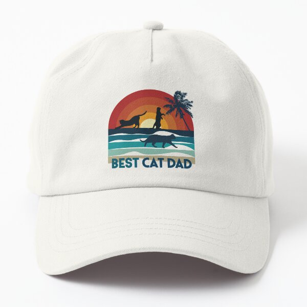 Best cat dad, chat sur coucher de soleil à la plage Casquette Dad Hat