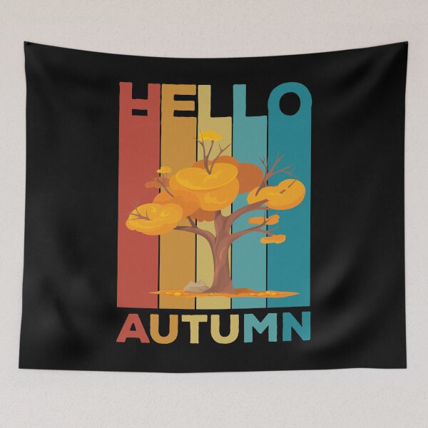 Item preview, Hello Autumn - Retro Vintage Design for Fall lovers designed and sold by Kipcio.