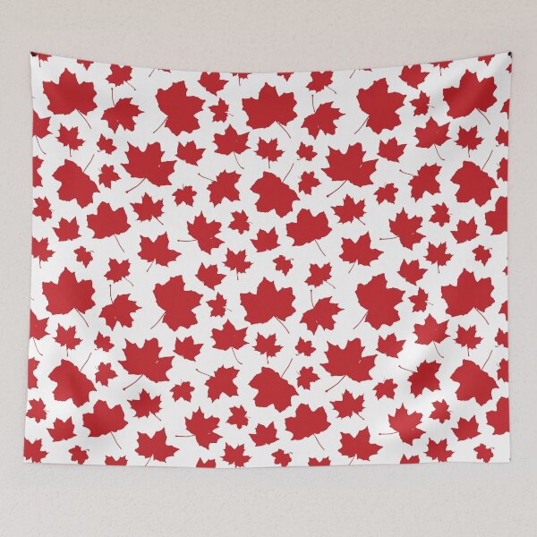 Item preview, Red maple leaf symbol of Canada seamless pattern designed and sold by Kizuneko.