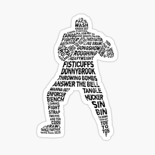 Hockey Enforcer Typography, Hockey Word Art Sticker