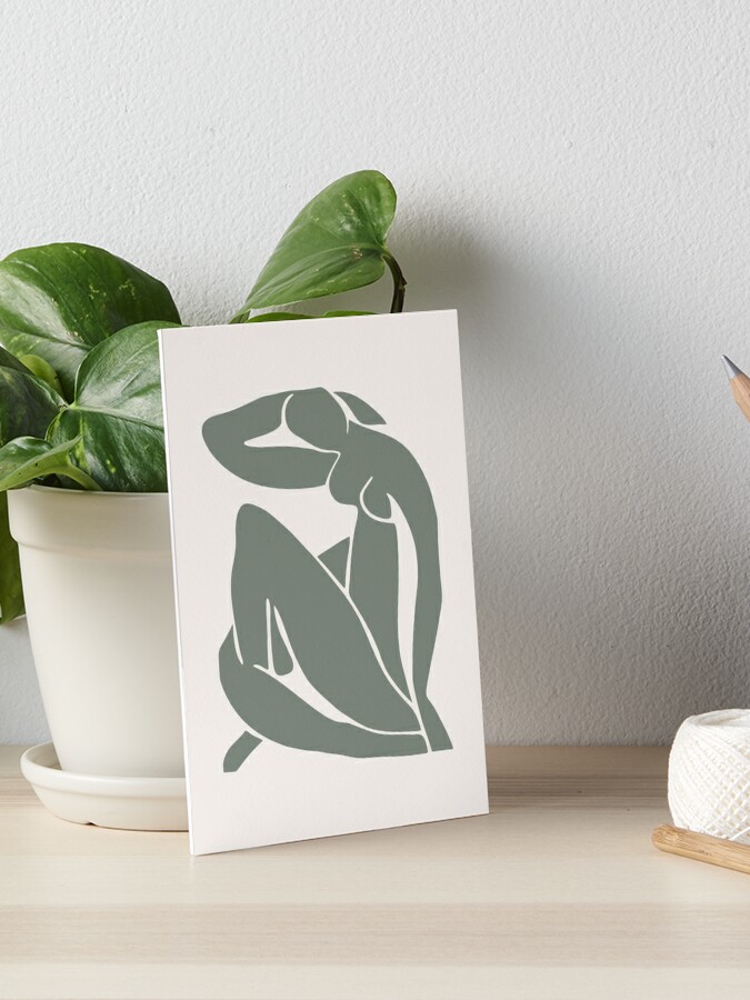 Minimalist Sage Green Matisse Wall Art Prints - Abstract Women