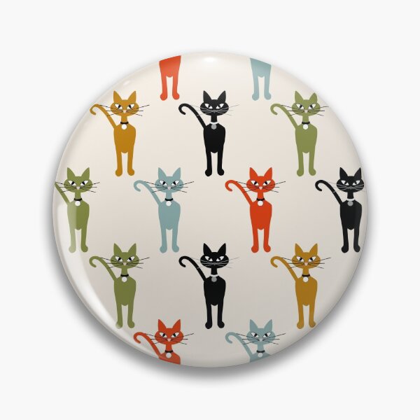 Item preview, Colorful Retro Cat Repeat Pattern on Beige designed and sold by Sharon Schwalbe.