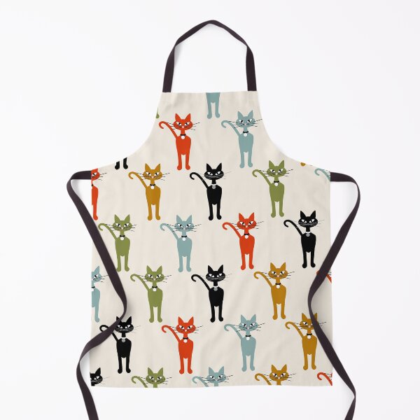 Item preview, Colorful Retro Cat Repeat Pattern on Beige designed and sold by Sharon Schwalbe.