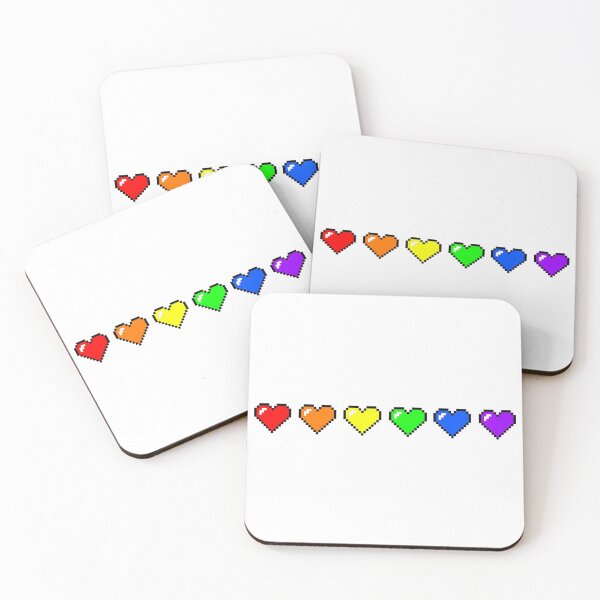 Item preview, Gay Pride 8-bit hearts designed and sold by NotionsLimerick.