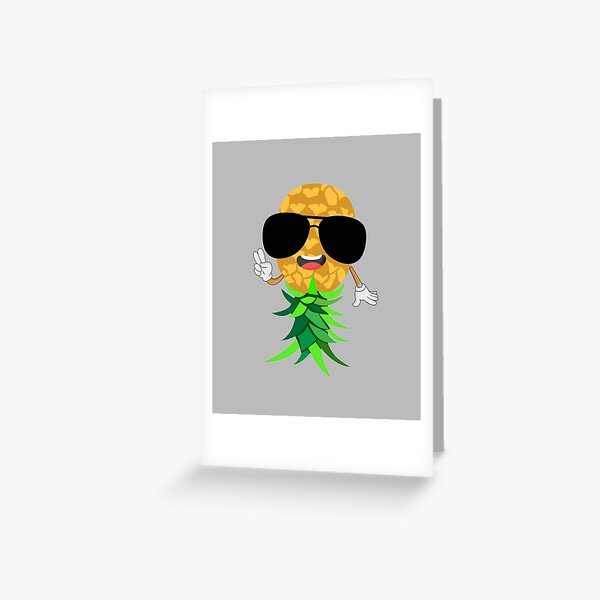 Upside Down Pineapple Swinger Sign Plays Well with Others Greeting Card