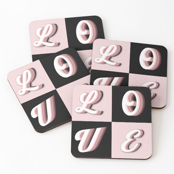 Item preview, Black and Pink LOVE quote designed and sold by AnnaKimDesign.