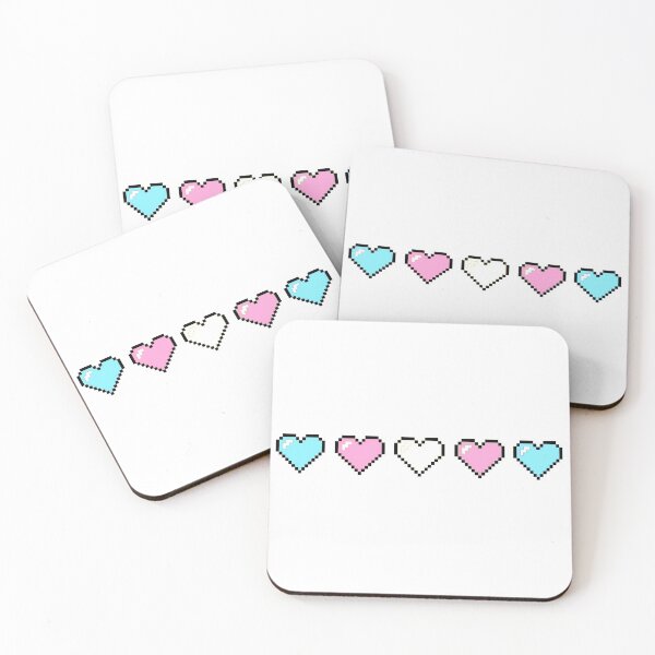Item preview, Transgender Pride 8-Bit Hearts designed and sold by NotionsLimerick.