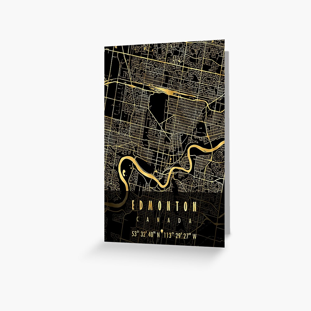 "EDMONTON MAP CANADA" Greeting Card by hatimelhag Redbubble