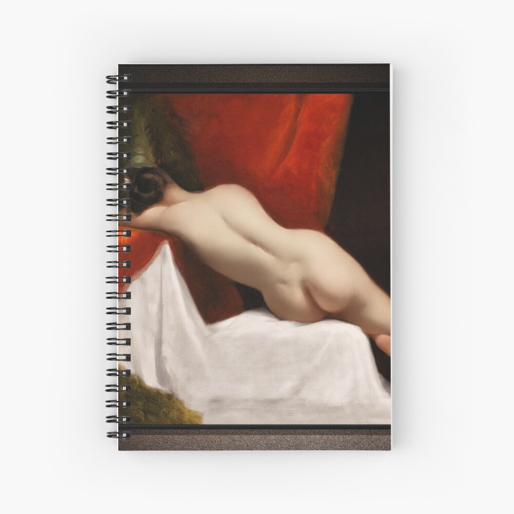 Reclining Female Nude by William Etty Classical Art Xzendor7 Old Masters Reproductions Decorative Art Print Spiral Notebook