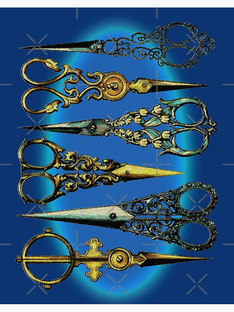 antique sewing scissors  Art Board Print for Sale by sandpiperstudio