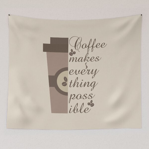 Item preview, Coffee makes everything possible - International coffee day - Gifts for coffee lovers - Funny coffee quotes designed and sold by Alice-Elgawi.