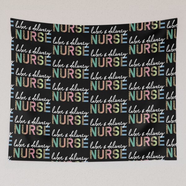 Item preview, Labor and delivery nurse Cheetah print typography | L+D Nurse | Gifts for Labor+Delivery nurse designed and sold by Violet Treasures.