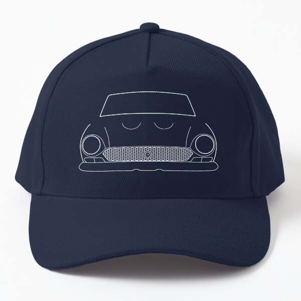 1970s Fiat 124 Sport Spider classic car white outline graphic Baseball Cap