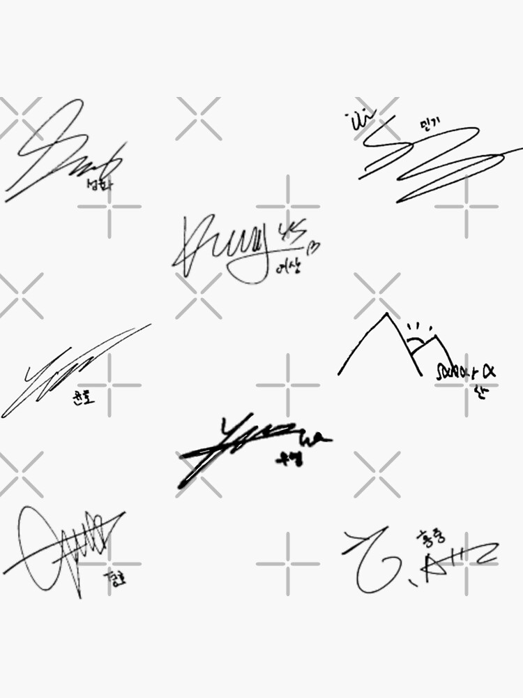 Ateez Signature Pattern Sticker for Sale by lovely-day