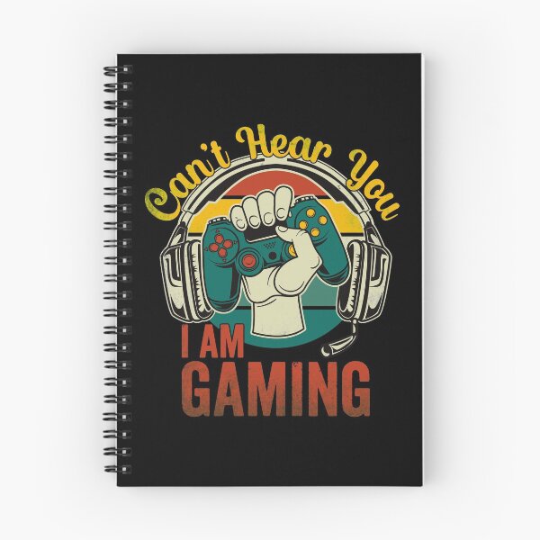 Item preview, Can't Hear You I'm Gaming Funny Gamer Headphones retro vintage sunset designed and sold by Dahiss.