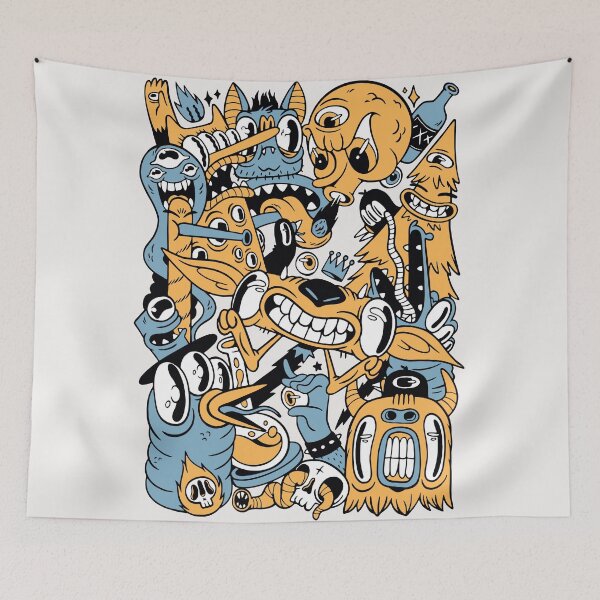 Item preview, Colorful Collage of Monster Doodles designed and sold by SLAG-Creative.