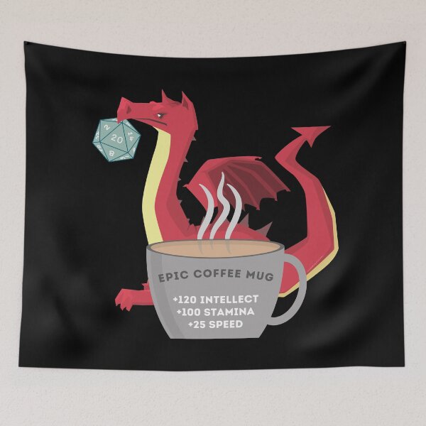Item preview, Epic Coffee Mug with Dragon and Twenty Sided Dice for Gamers designed and sold by orionlodubyal.