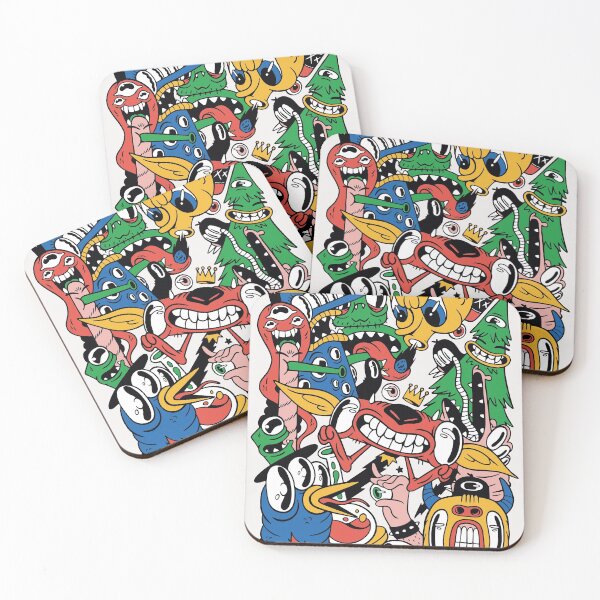 Item preview, Colorful Collage of Monster Doodles designed and sold by SLAG-Creative.