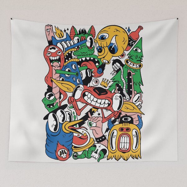 Item preview, Colorful Collage of Monster Doodles designed and sold by SLAG-Creative.