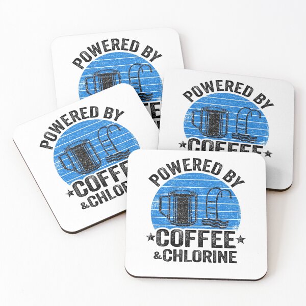 Item preview, Powered By Coffee & Chlorine Swimming Gift Swimmer designed and sold by Stronzi.