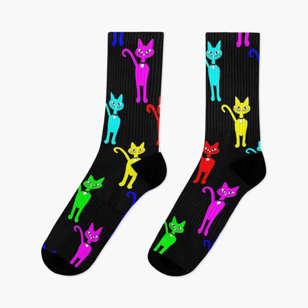 Item preview, Cats in Neon in Rainbow Colors designed and sold by Sharon Schwalbe.