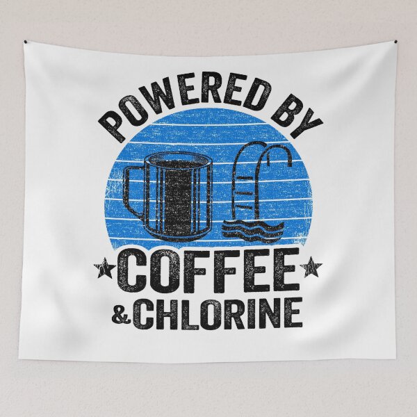 Item preview, Powered By Coffee & Chlorine Swimming Gift Swimmer designed and sold by Stronzi.