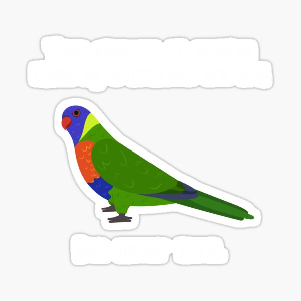 Vista previa del artículo con la obra «Rainbow Lorikeet Never Zero», diseñado y vendido por Clara Hollins.