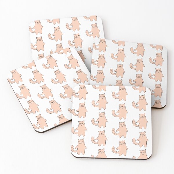 Item preview, Cute Silly Simple Minimalist Pastel Orange Racoon White Pattern designed and sold by Charredsky.