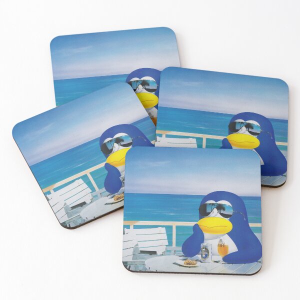 Item preview, Penguin with a beer by the sea designed and sold by brelck.