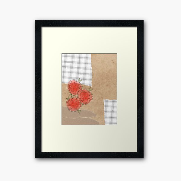 Rose Paper Grid Framed Art Print