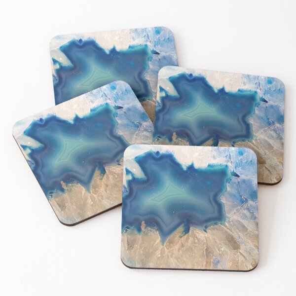 Item preview, Blue agate geode slice. Natural geology photography designed and sold by empowercrystals.