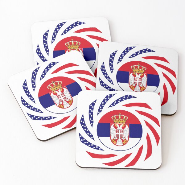 Item preview, Serbian American Multinational Patriot Flag Series designed and sold by Carbon-Fibre Media.