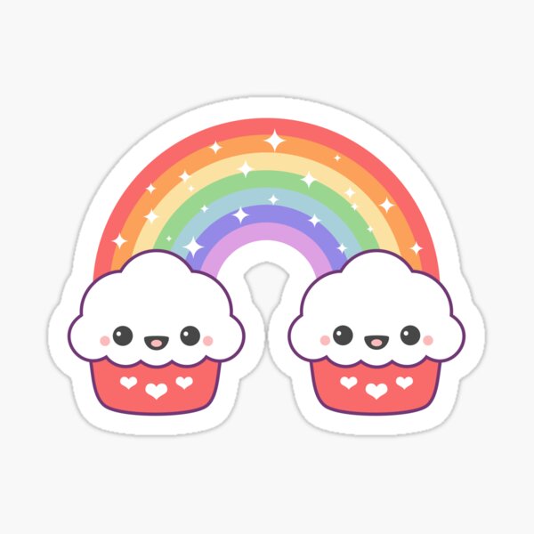 Free: Super Kawaii Lemon Nom Nom Cupcake Stickers - Cute Sticker 