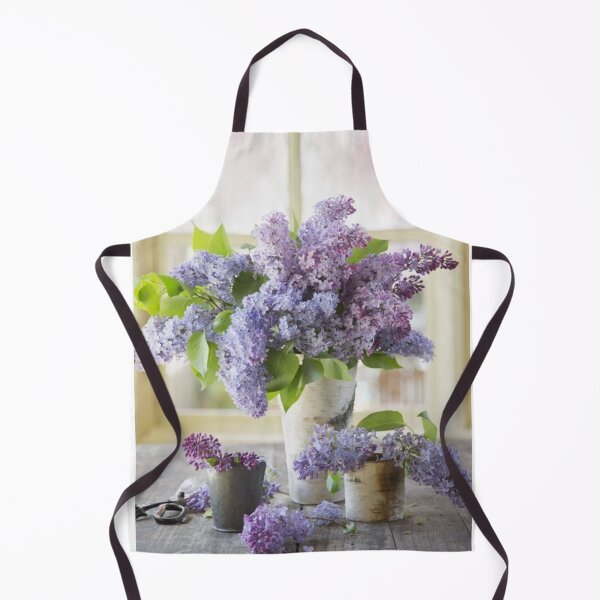 Artikelvorschau, Lila Blüten auf Country Barn Board Table entworfen und verkauft von WigOutlet.