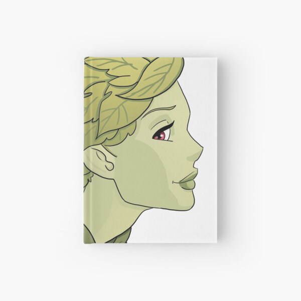 Green Woman Pretty Anime Style Hardcover Journal