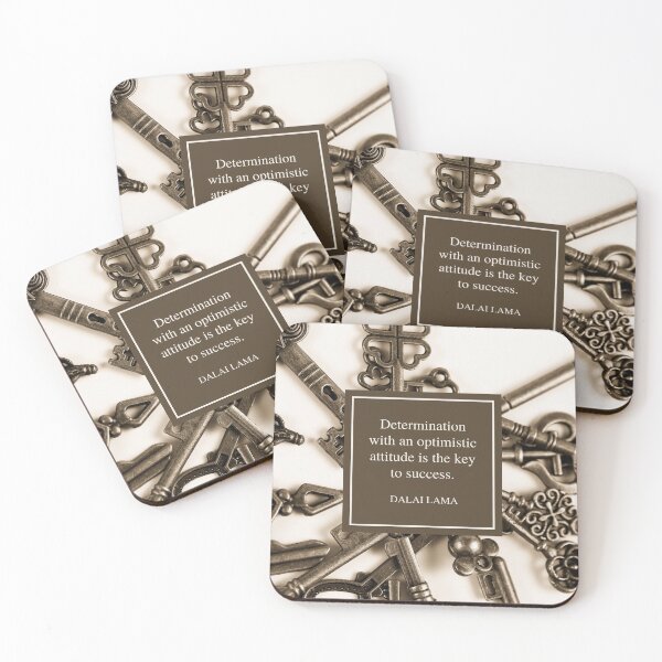 Item preview, Dalai Lama - motivational quote - Determination with an optimistic attitude is the key to success designed and sold by Art4Motivation.