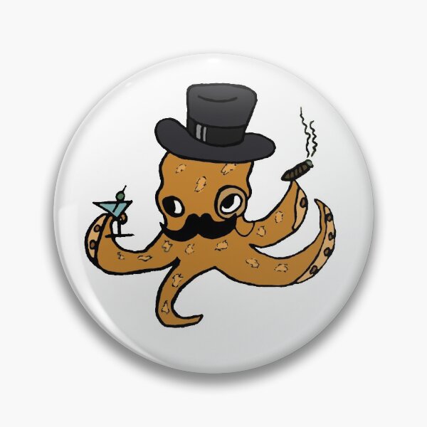 Item preview, Fancy Octopus in Orange designed and sold by peacockseye.