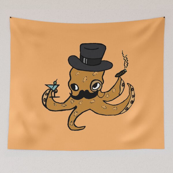 Item preview, Fancy Octopus in Orange designed and sold by peacockseye.