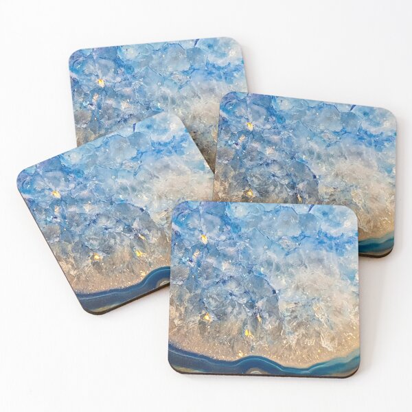 Item preview, Blue white agate geode slice. Close up geology photography designed and sold by empowercrystals.