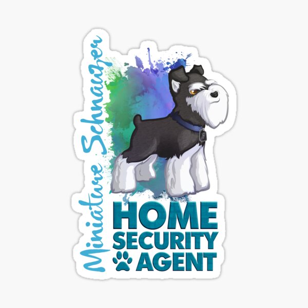 Miniature Schnauzer Puppy Dog as Home Security B&S Sticker