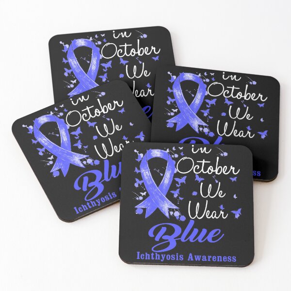 Item preview, In October We Wear Blue Ribbon Ichthyosis Awareness designed and sold by largellie.